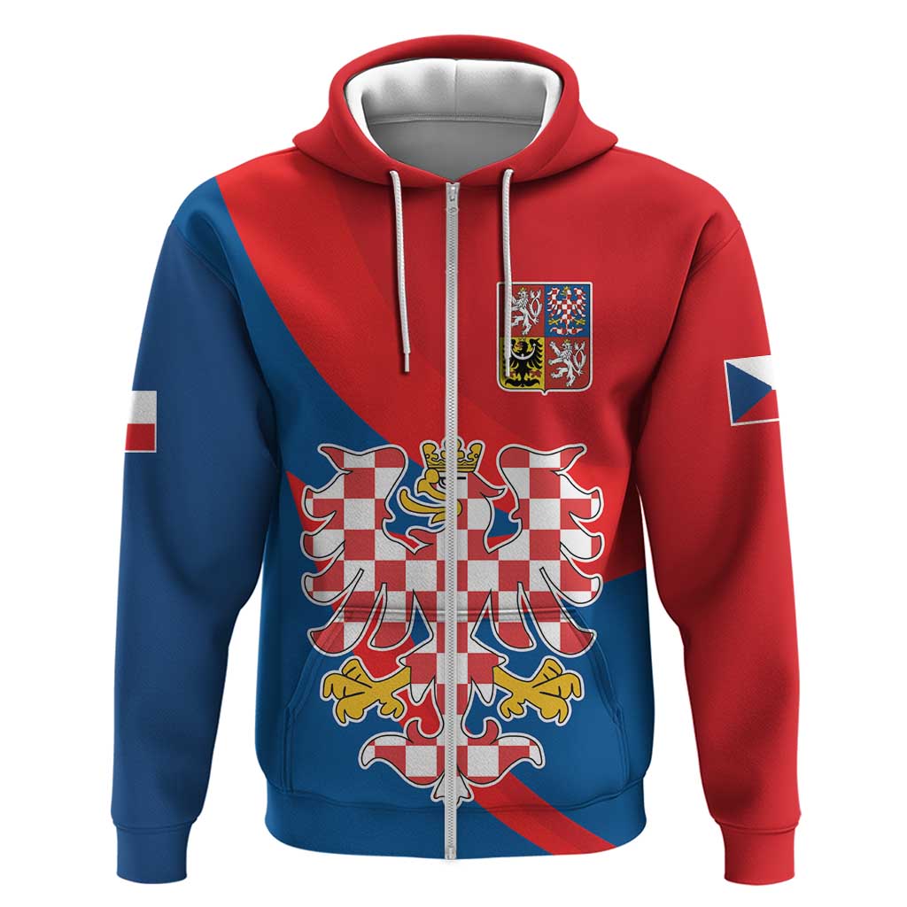 Personalized Coat of Arms of Moravia Hoodie Gold-crowned White Red Checkered Eagle LT17