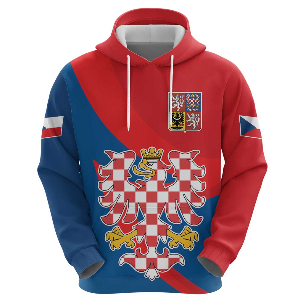 Personalized Coat of Arms of Moravia Hoodie Gold-crowned White Red Checkered Eagle LT17