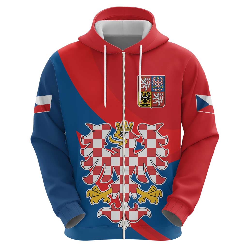 Personalized Coat of Arms of Moravia Hoodie Gold-crowned White Red Checkered Eagle LT17