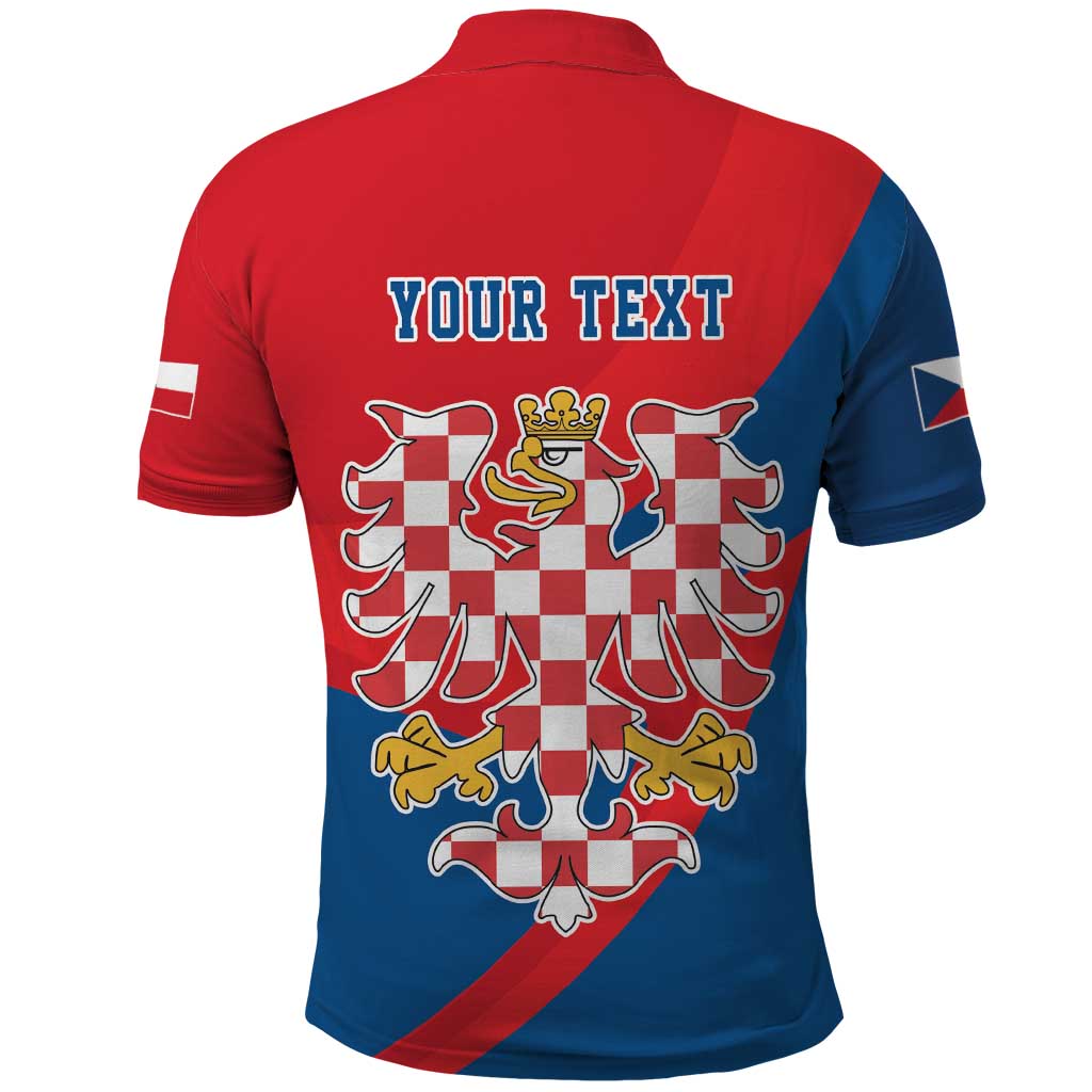 Personalized Coat of Arms of Moravia Polo Shirt Gold-crowned White Red Checkered Eagle LT17