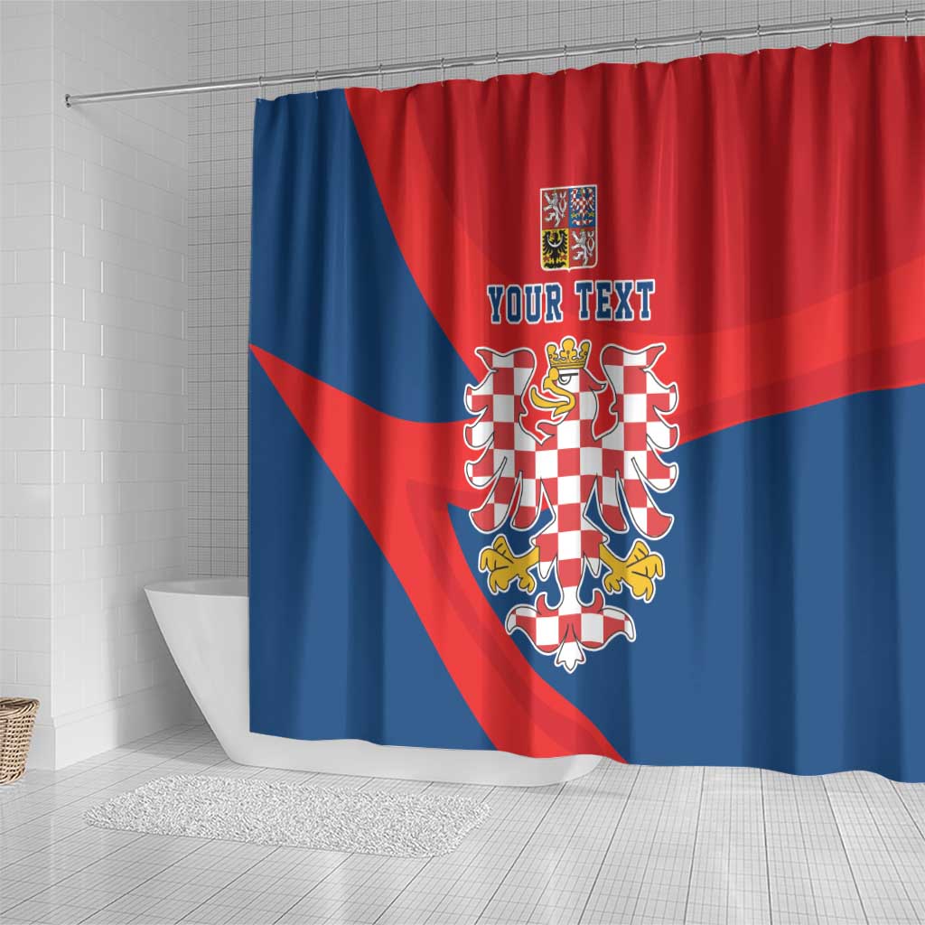 Personalized Coat of Arms of Moravia Shower Curtain Gold-crowned White Red Checkered Eagle LT17
