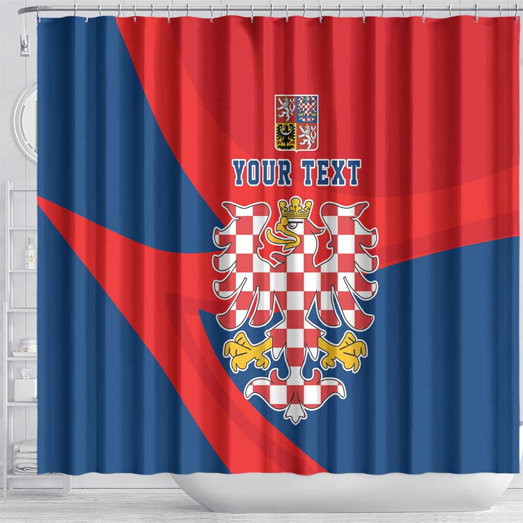 Personalized Coat of Arms of Moravia Shower Curtain Gold-crowned White Red Checkered Eagle LT17