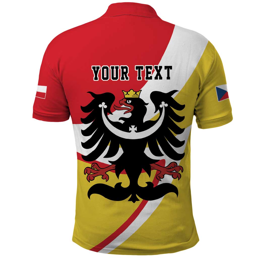 Personalized Coat of Arms of Silesia Polo Shirt Black Eagle with Silver Crescent LT17