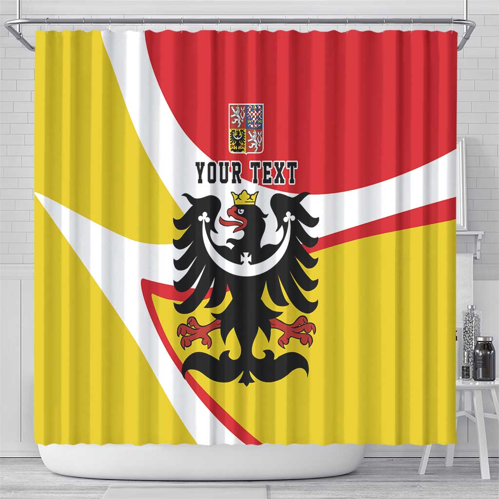 Personalized Coat of Arms of Silesia Shower Curtain Black Eagle with Silver Crescent LT17