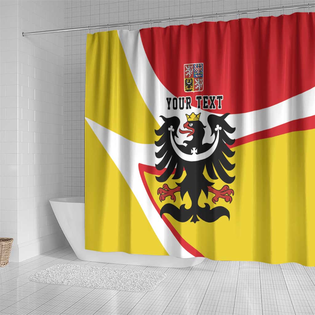 Personalized Coat of Arms of Silesia Shower Curtain Black Eagle with Silver Crescent LT17