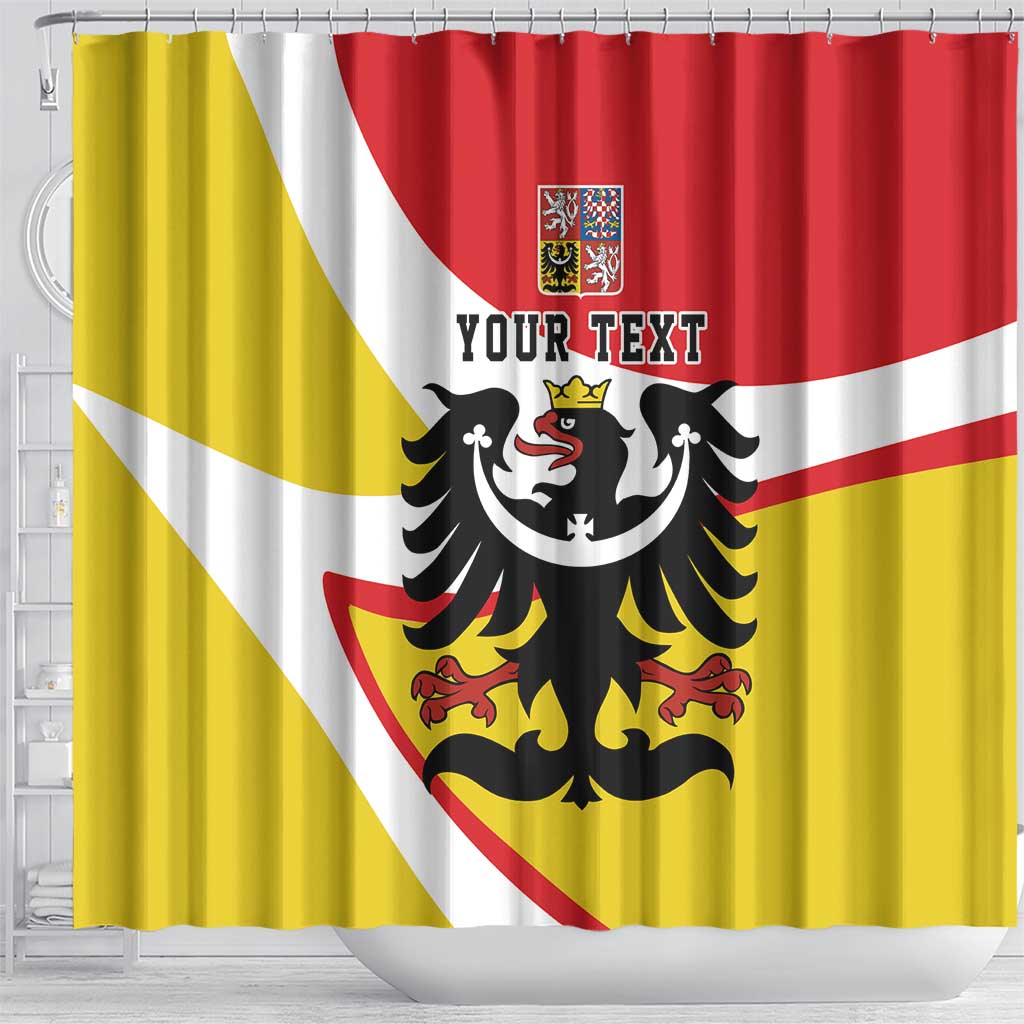 Personalized Coat of Arms of Silesia Shower Curtain Black Eagle with Silver Crescent LT17
