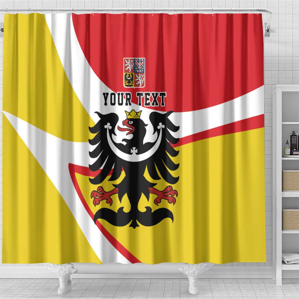 Personalized Coat of Arms of Silesia Shower Curtain Black Eagle with Silver Crescent LT17
