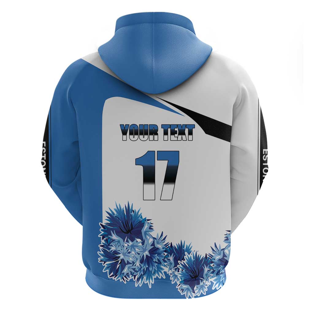 Estonia Grey Wolf and Cornflower Hoodie Estonia Flag LT17