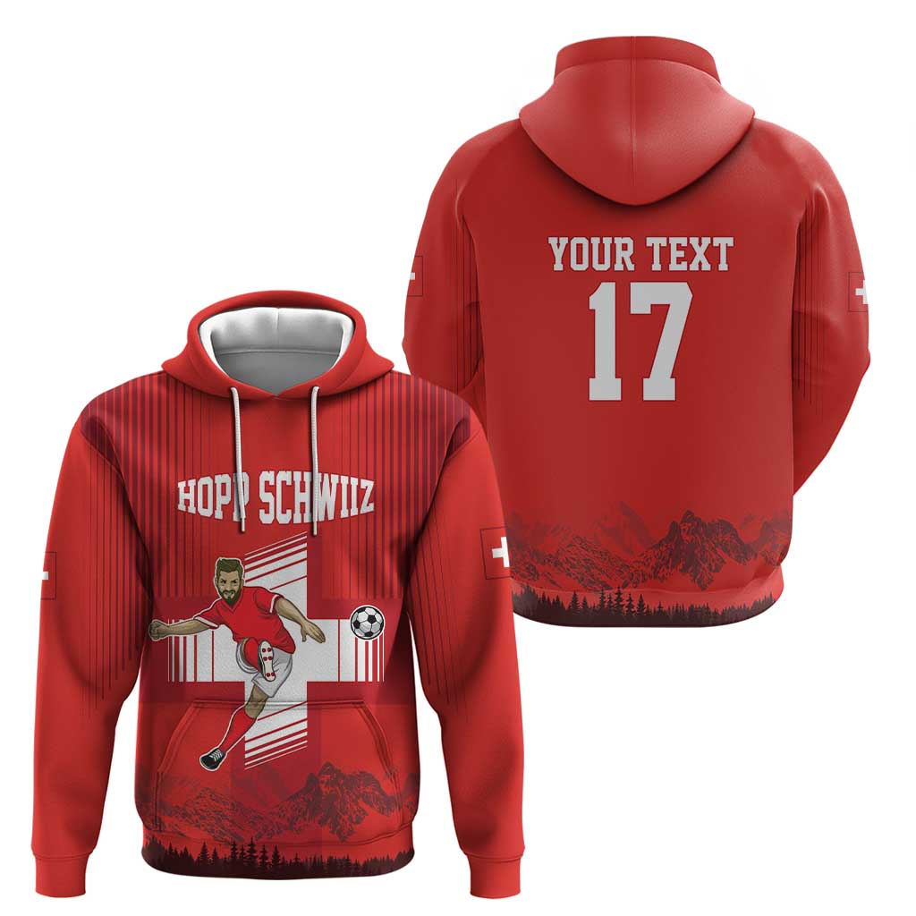 Custom Switzerland Football Hoodie Hopp Schwiiz! LT17