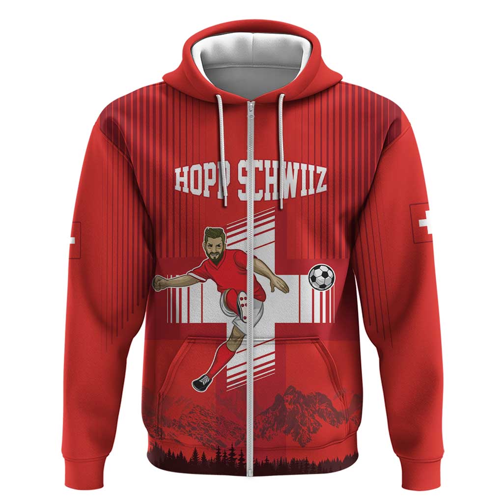 Custom Switzerland Football Hoodie Hopp Schwiiz! LT17
