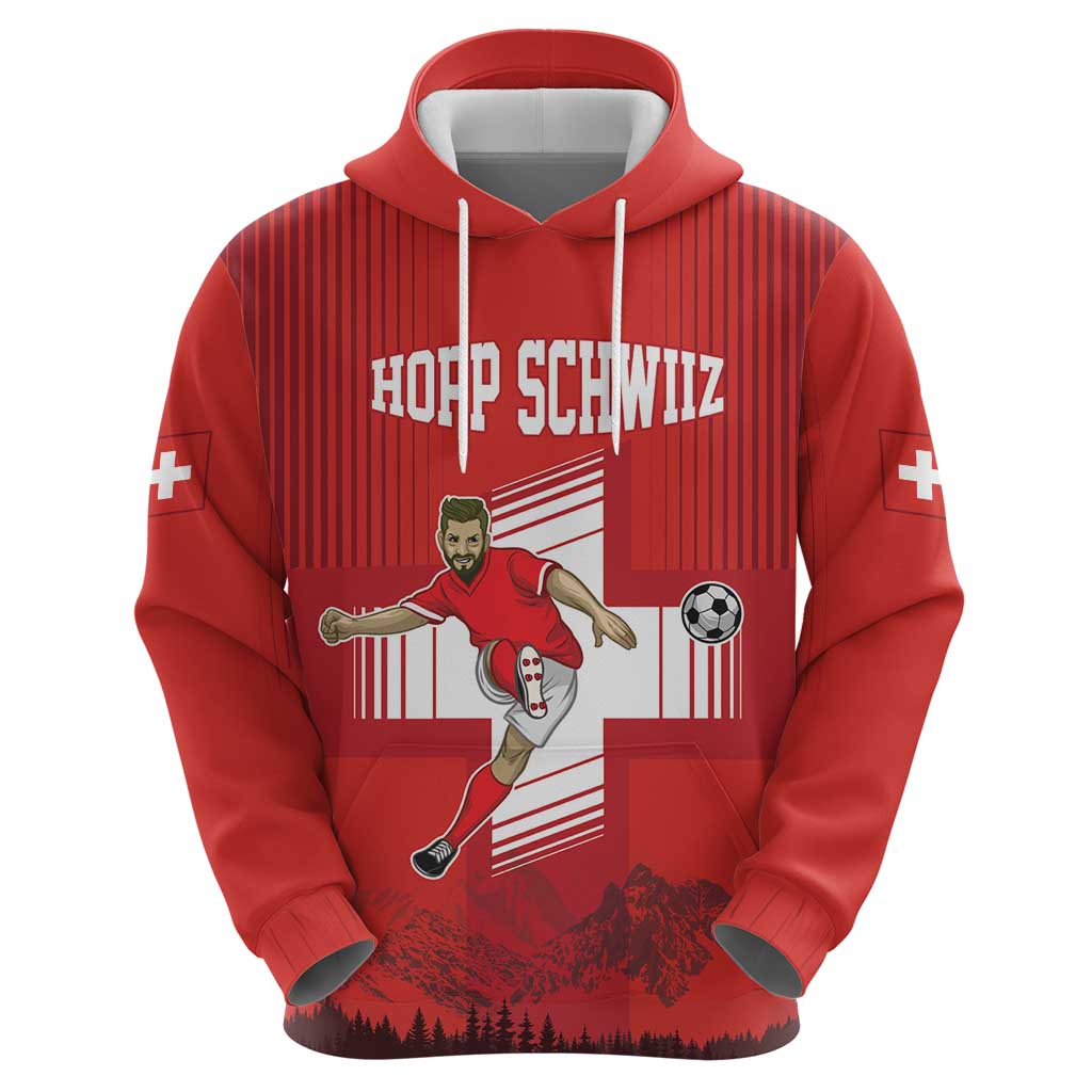 Custom Switzerland Football Hoodie Hopp Schwiiz! LT17