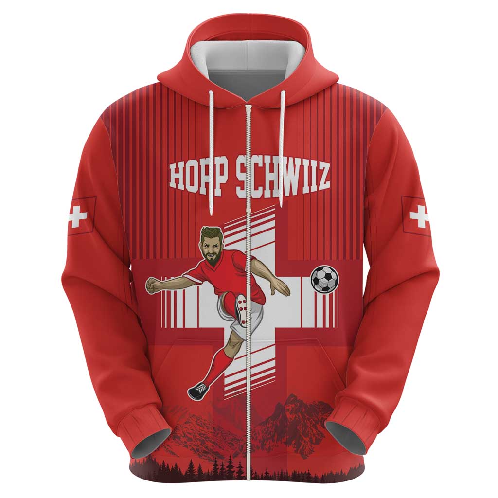 Custom Switzerland Football Hoodie Hopp Schwiiz! LT17