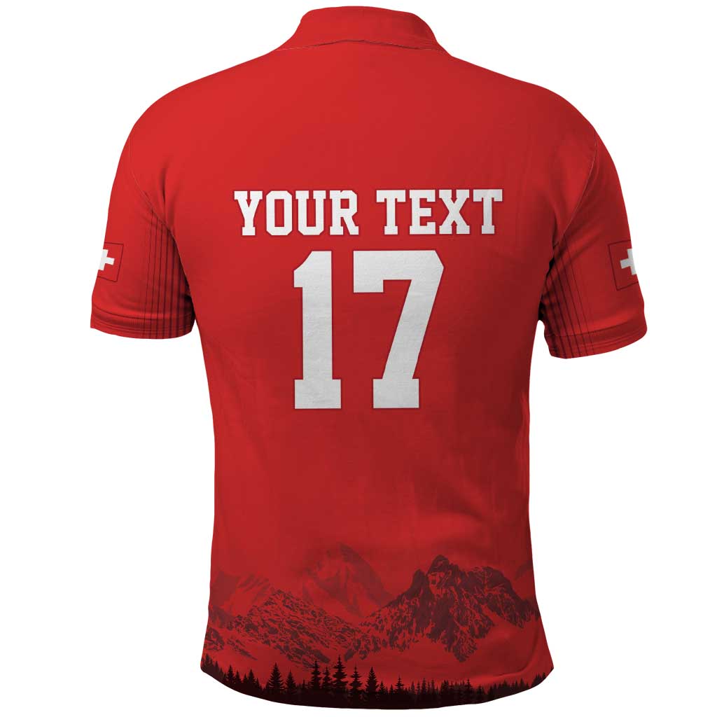 Custom Switzerland Football Polo Shirt Hopp Schwiiz! LT17