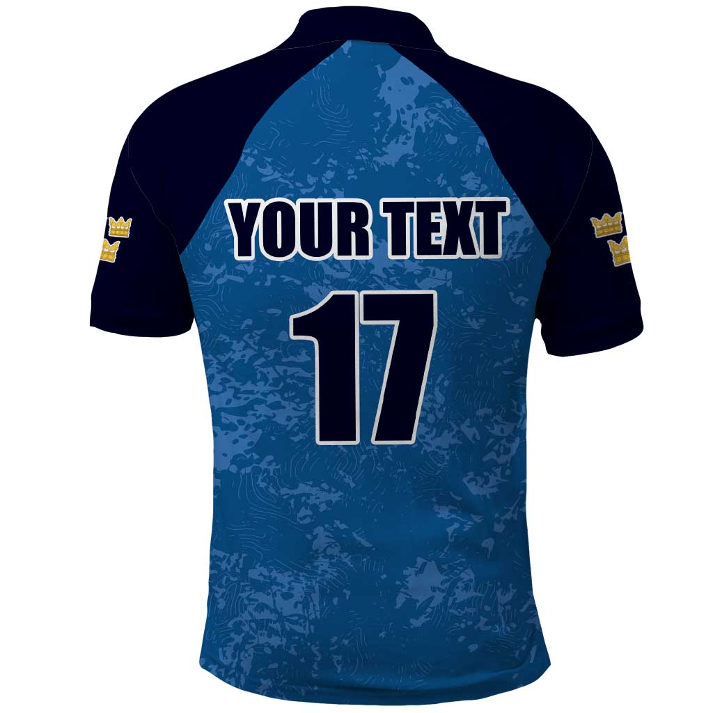 Custom Sweden Flag and Coat of arms Polo Shirt Three Crowns of Sweden LT17