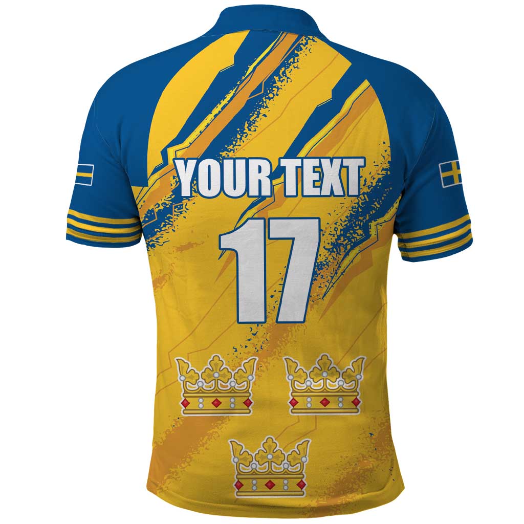 Custom Sweden Football Polo Shirt Sporty Style LT17