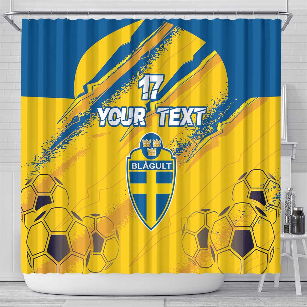Custom Sweden Football Shower Curtain Sporty Style LT17