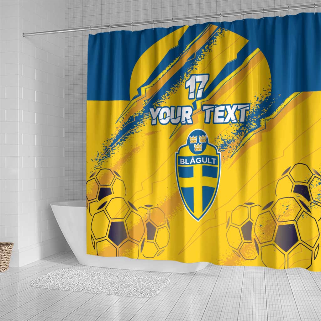 Custom Sweden Football Shower Curtain Sporty Style LT17