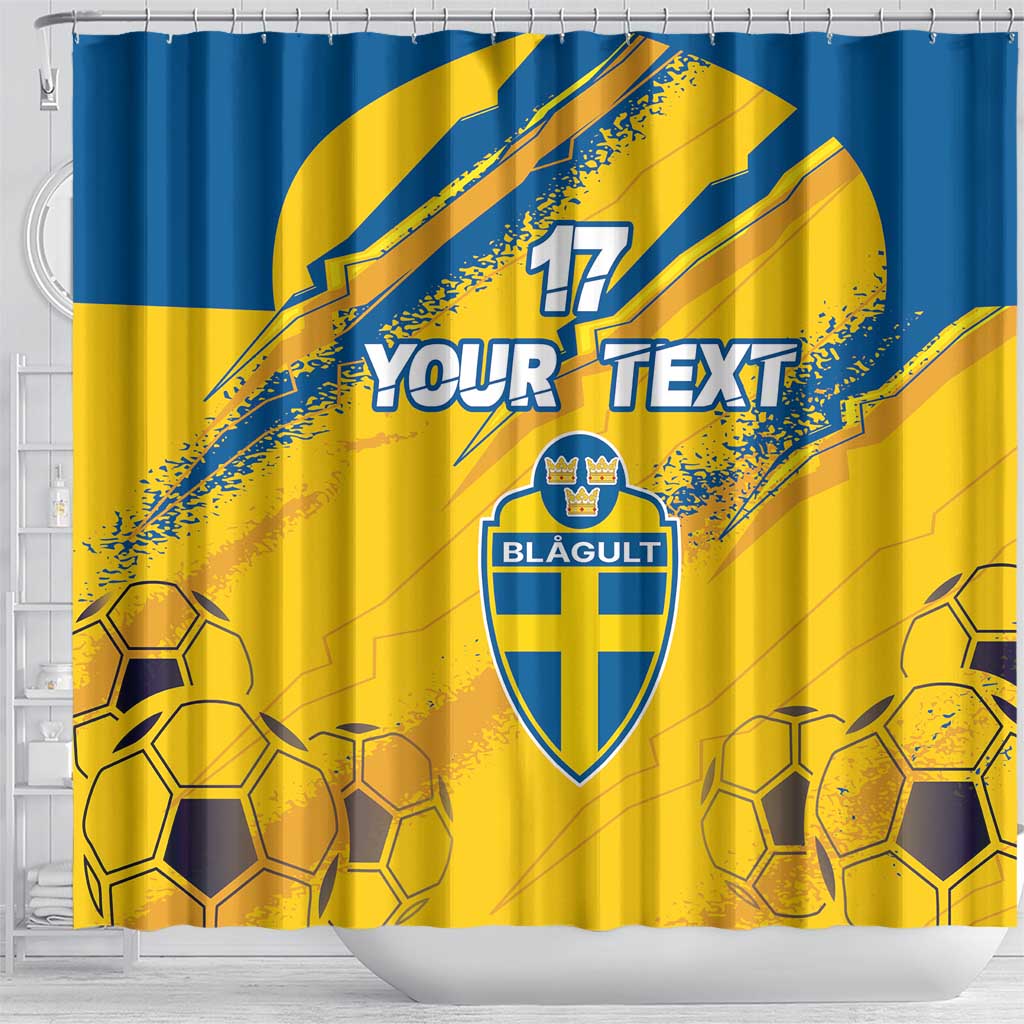 Custom Sweden Football Shower Curtain Sporty Style LT17
