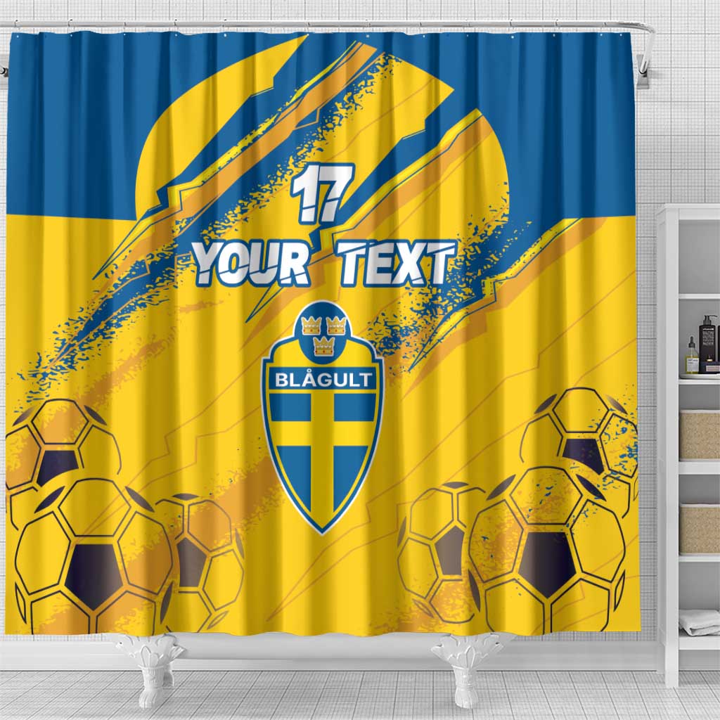 Custom Sweden Football Shower Curtain Sporty Style LT17