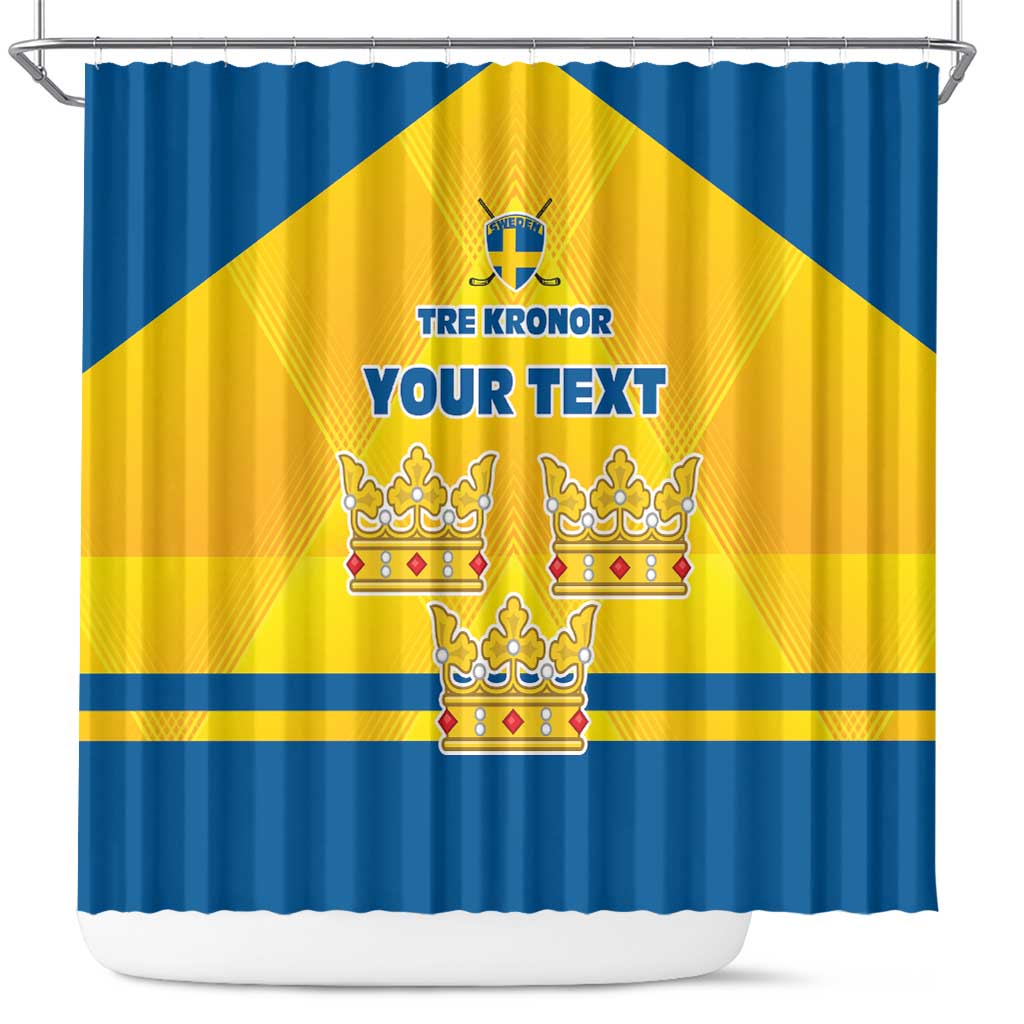 Personalized Sweden Ice Hockey Shower Curtain Sporty Style LT17