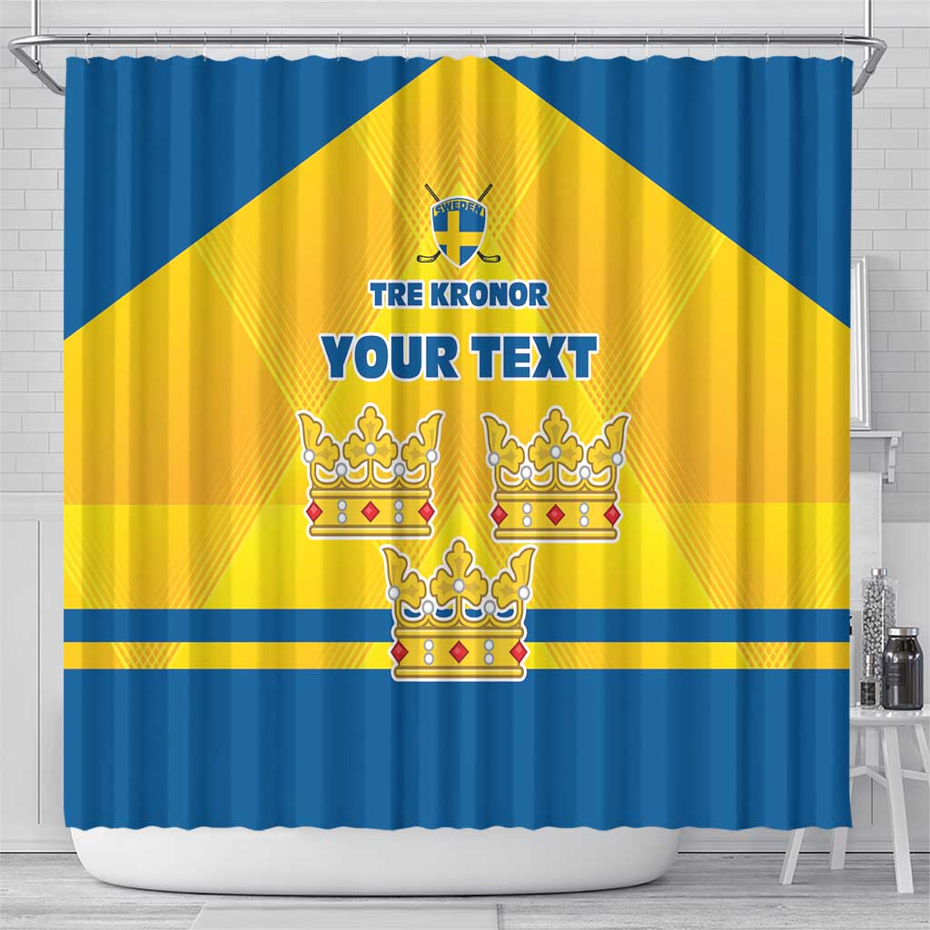 Personalized Sweden Ice Hockey Shower Curtain Sporty Style LT17