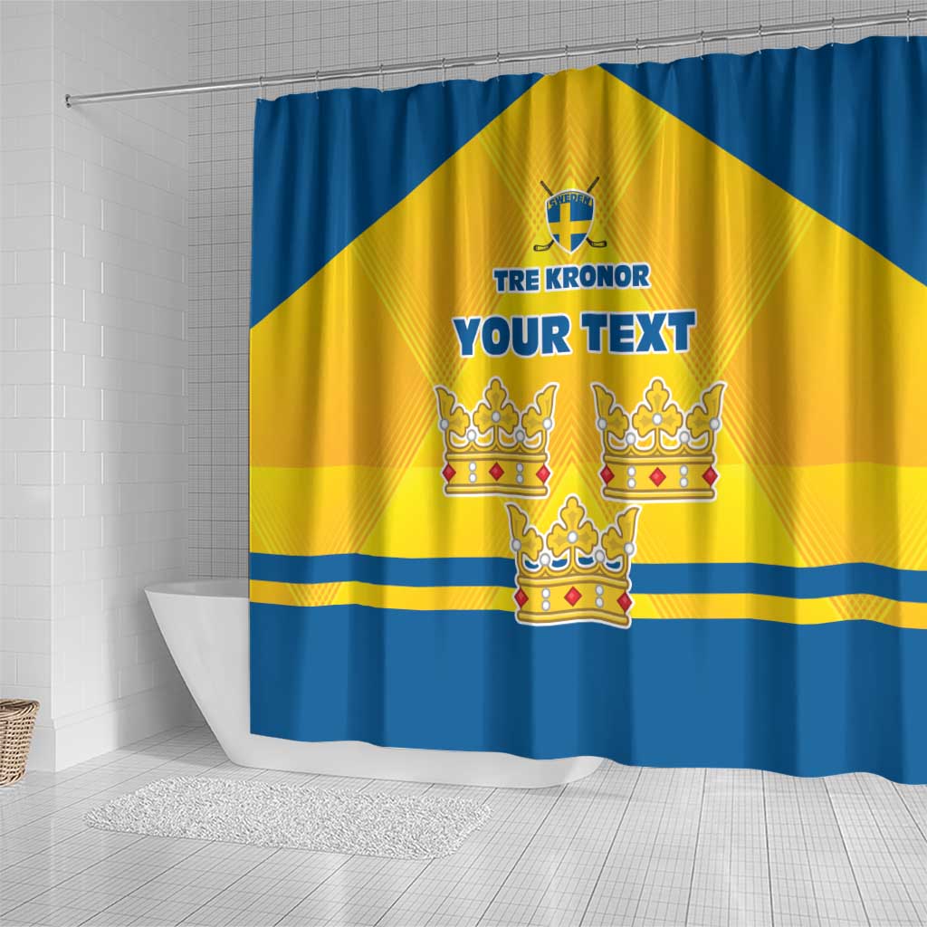 Personalized Sweden Ice Hockey Shower Curtain Sporty Style LT17