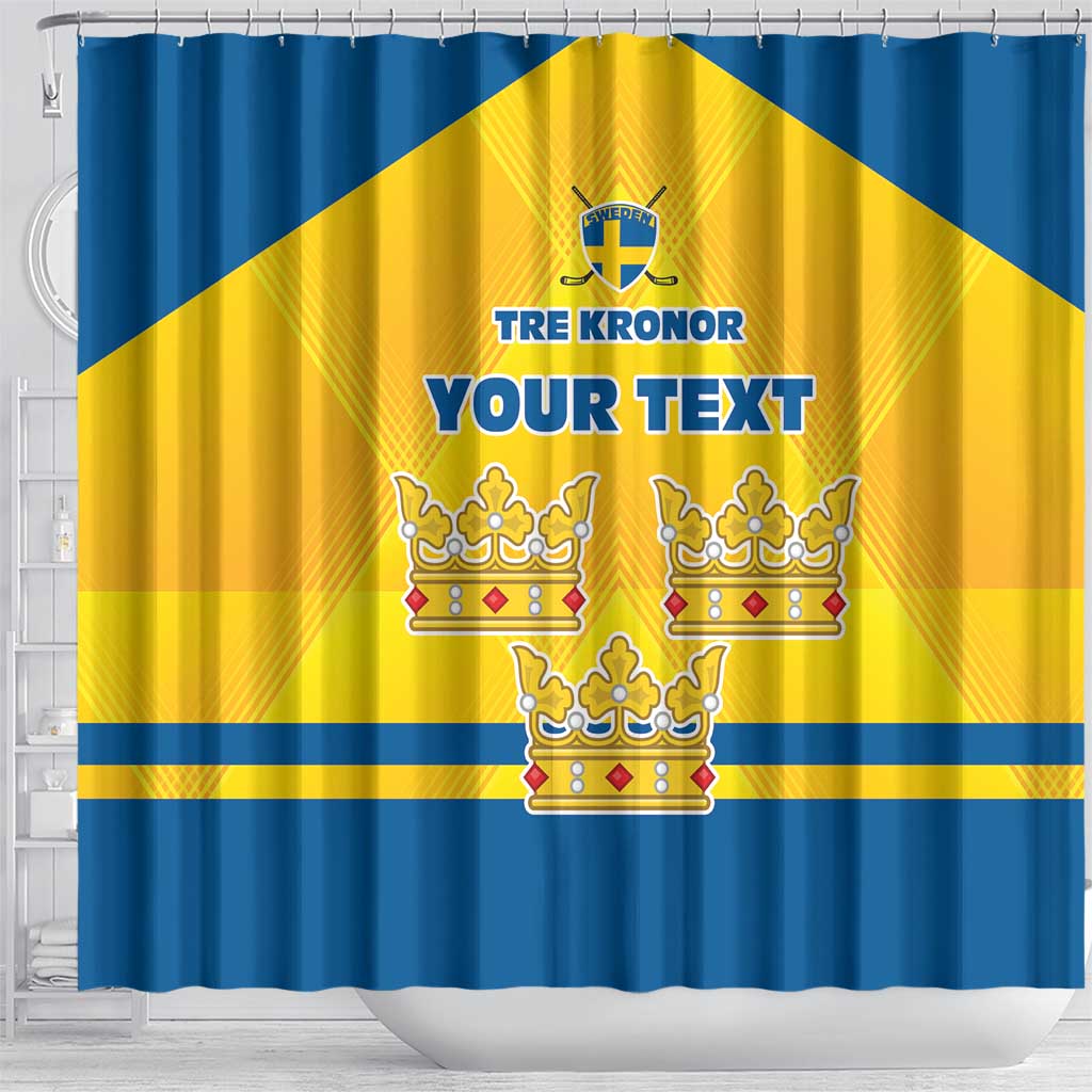 Personalized Sweden Ice Hockey Shower Curtain Sporty Style LT17