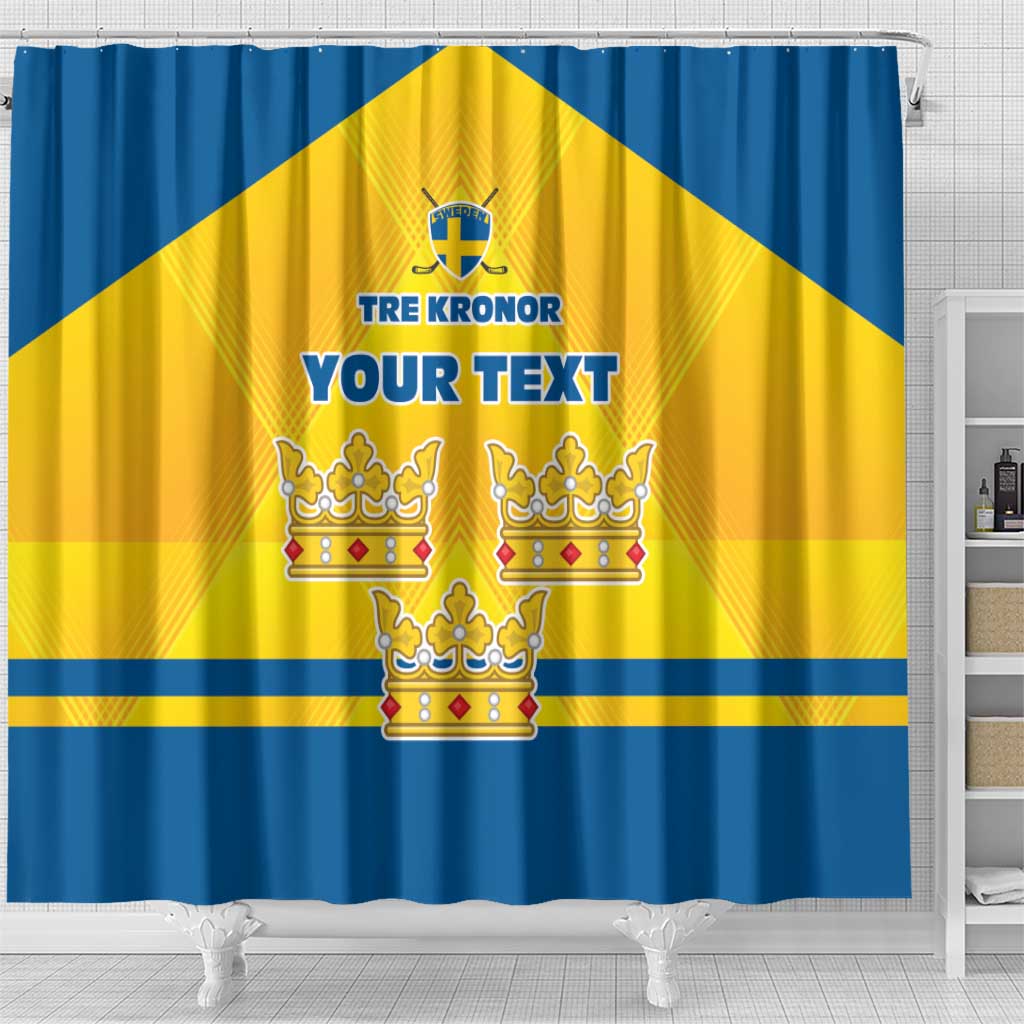 Personalized Sweden Ice Hockey Shower Curtain Sporty Style LT17