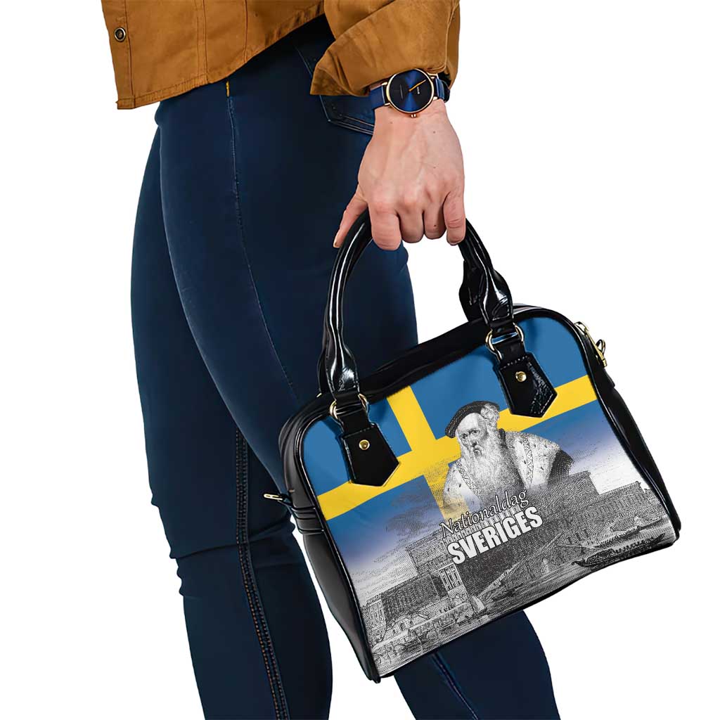 Sweden Sveriges Nationaldag Shoulder Handbag King Gustav Vasa with Stockholm Slott LT17