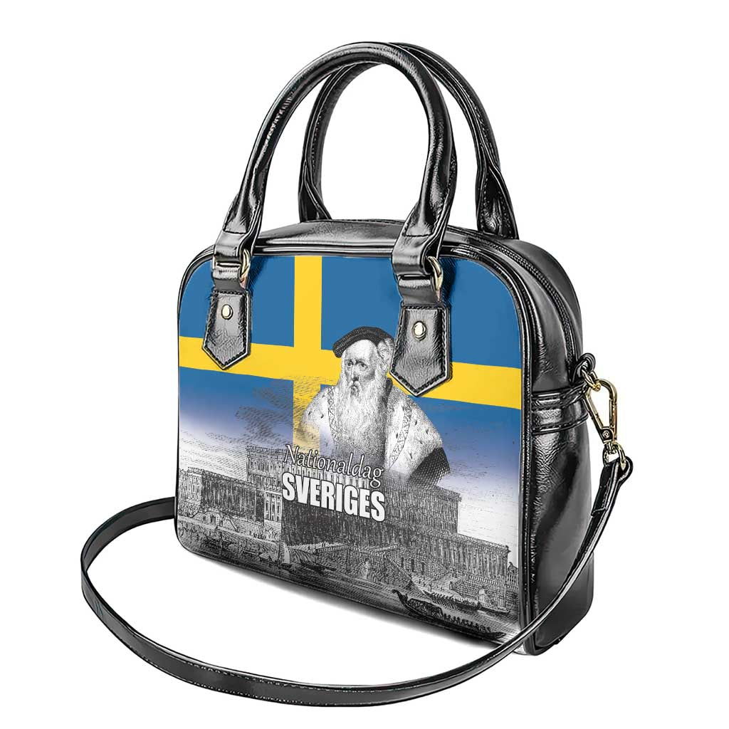 Sweden Sveriges Nationaldag Shoulder Handbag King Gustav Vasa with Stockholm Slott LT17