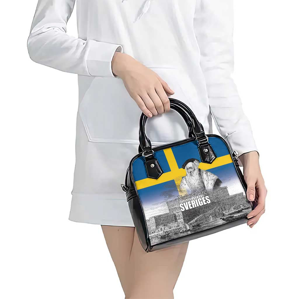 Sweden Sveriges Nationaldag Shoulder Handbag King Gustav Vasa with Stockholm Slott LT17