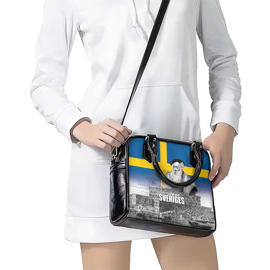 Sweden Sveriges Nationaldag Shoulder Handbag King Gustav Vasa with Stockholm Slott LT17