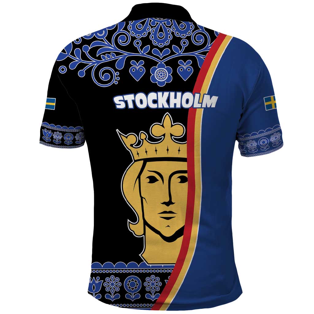 Kingdom of Sweden Stockholm County Polo Shirt Sweden Coat of arms of Stockholm LT17