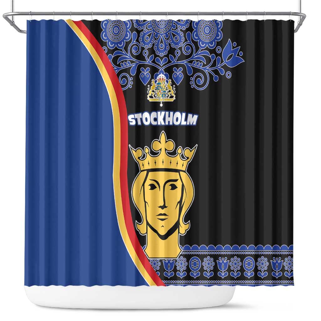 Kingdom of Sweden Stockholm County Shower Curtain Sweden Coat of arms of Stockholm LT17