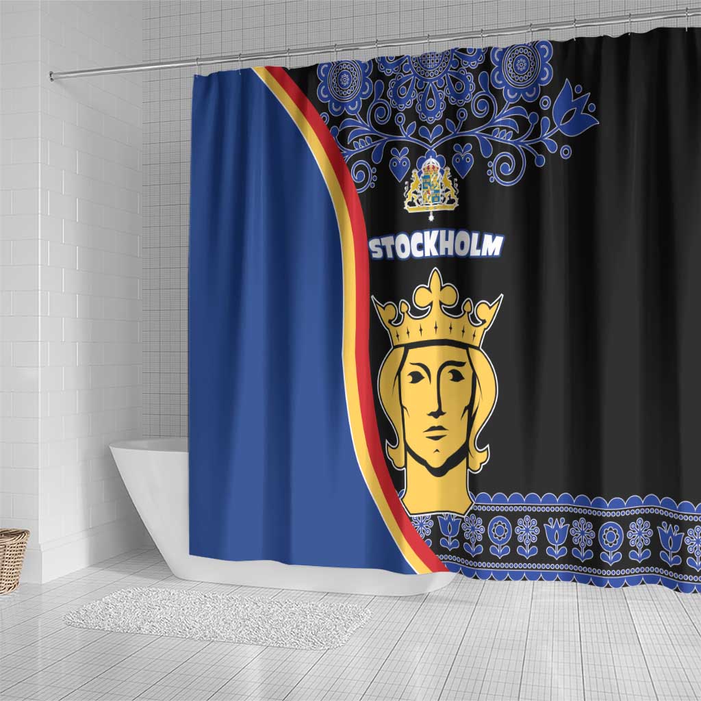 Kingdom of Sweden Stockholm County Shower Curtain Sweden Coat of arms of Stockholm LT17