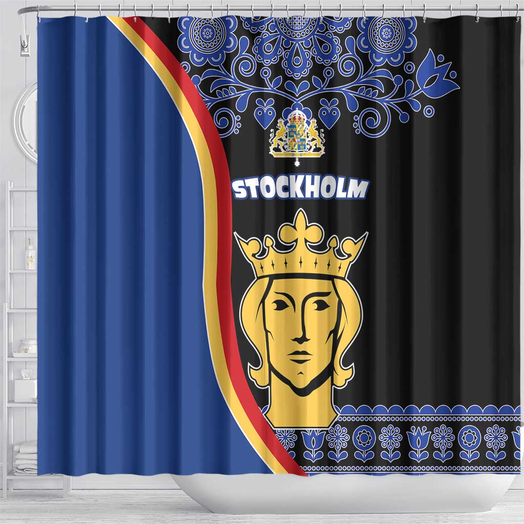 Kingdom of Sweden Stockholm County Shower Curtain Sweden Coat of arms of Stockholm LT17