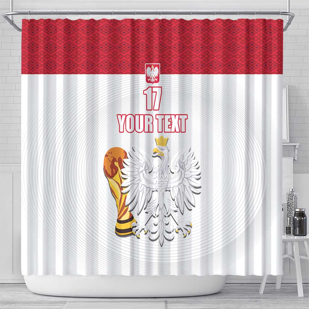 Custom Poland Football Champions Shower Curtain Sporty Style LT17