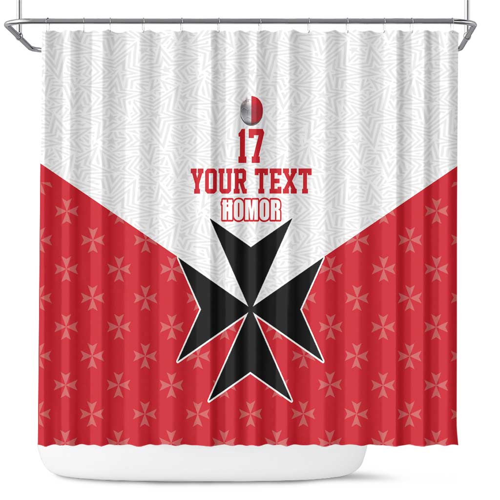 Custom Malta Football Champions Shower Curtain Sporty Style LT17