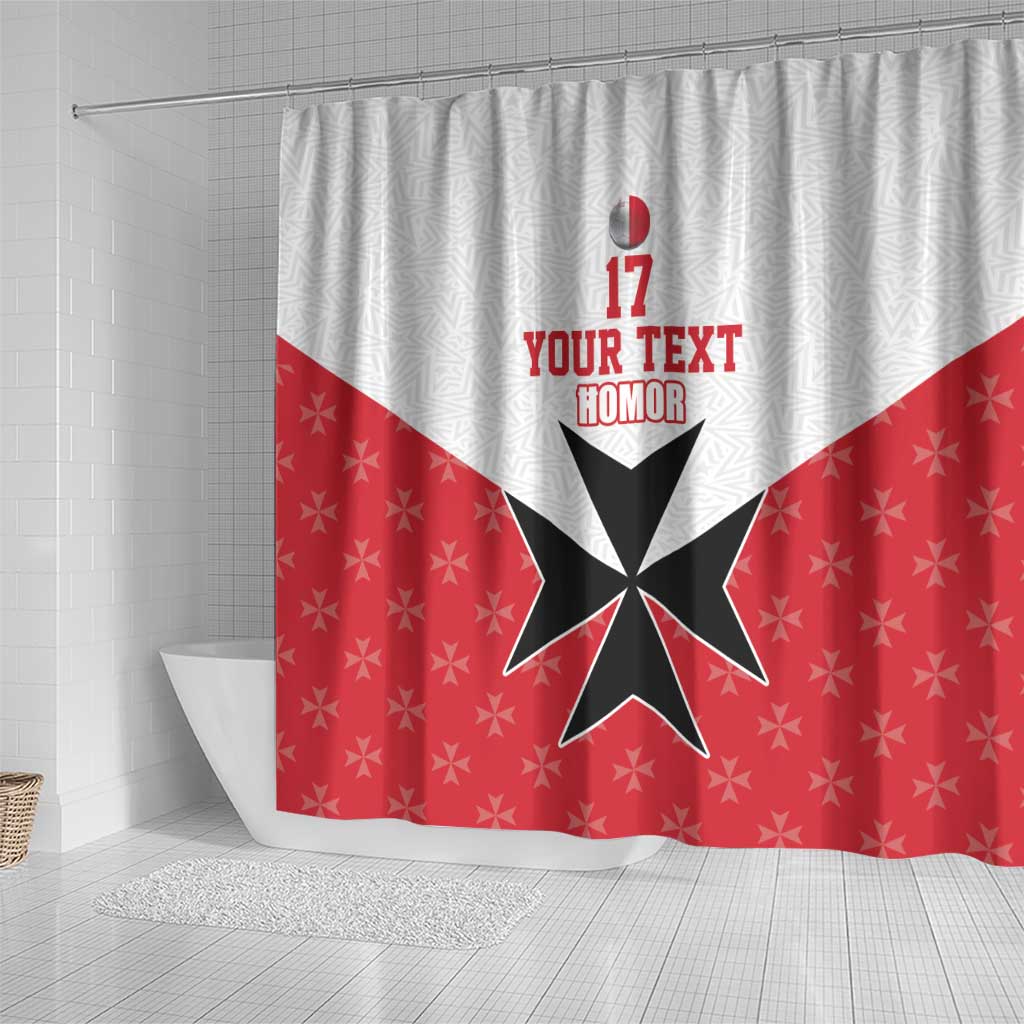 Custom Malta Football Champions Shower Curtain Sporty Style LT17