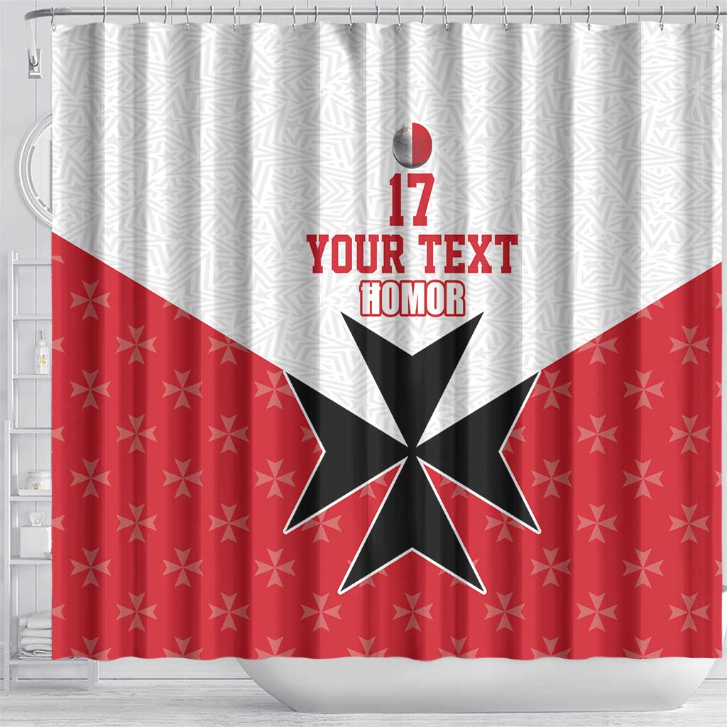 Custom Malta Football Champions Shower Curtain Sporty Style LT17