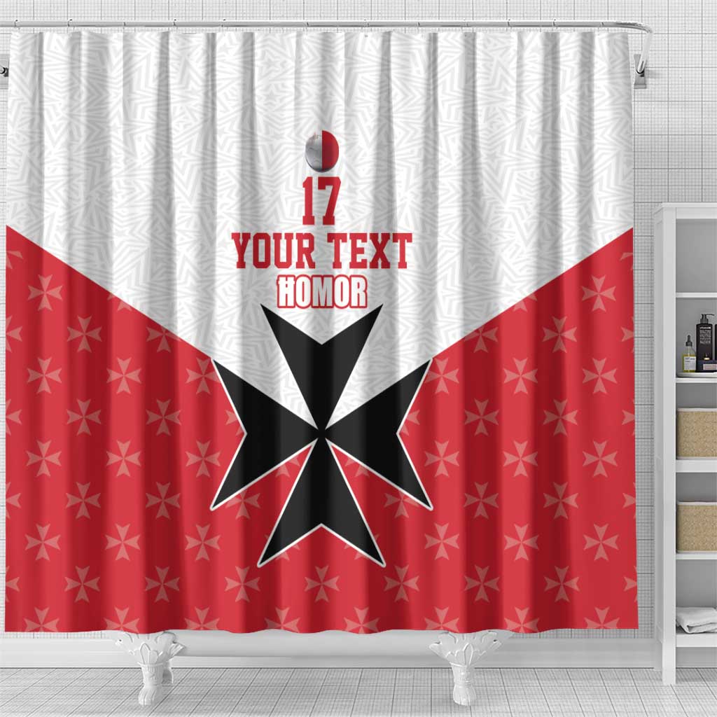 Custom Malta Football Champions Shower Curtain Sporty Style LT17