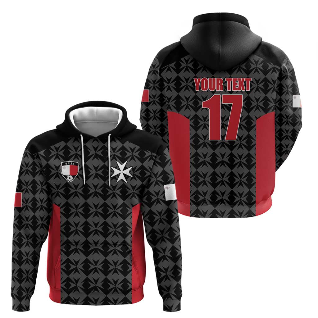 Custom Malta Football Jersey Go Champions Hoodie Black Style LT17