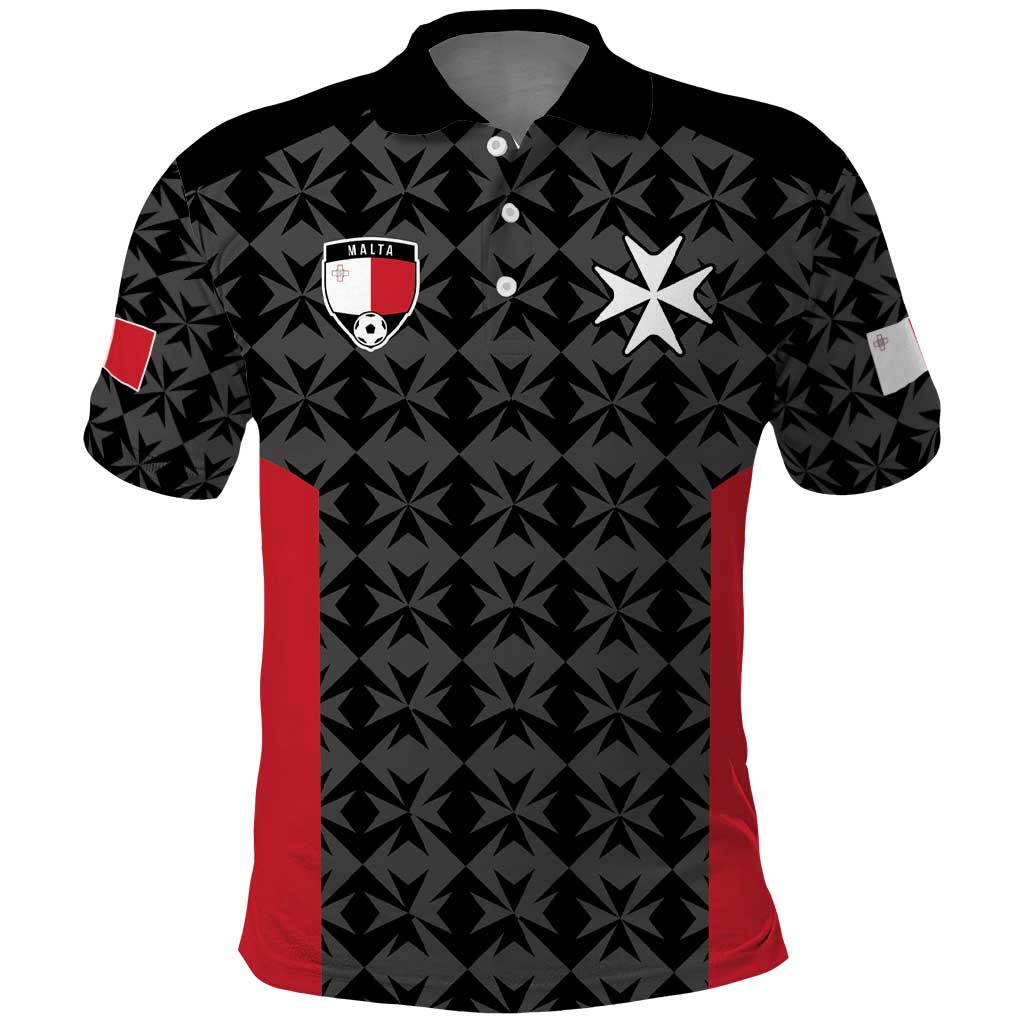 Custom Malta Football Jersey Go Champions Polo Shirt Black Style LT17