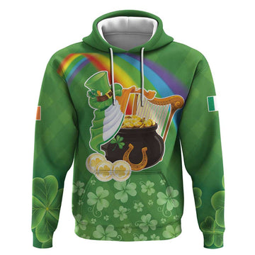 Celtic Harp Shamrock Republic of Ireland Hoodie LT17
