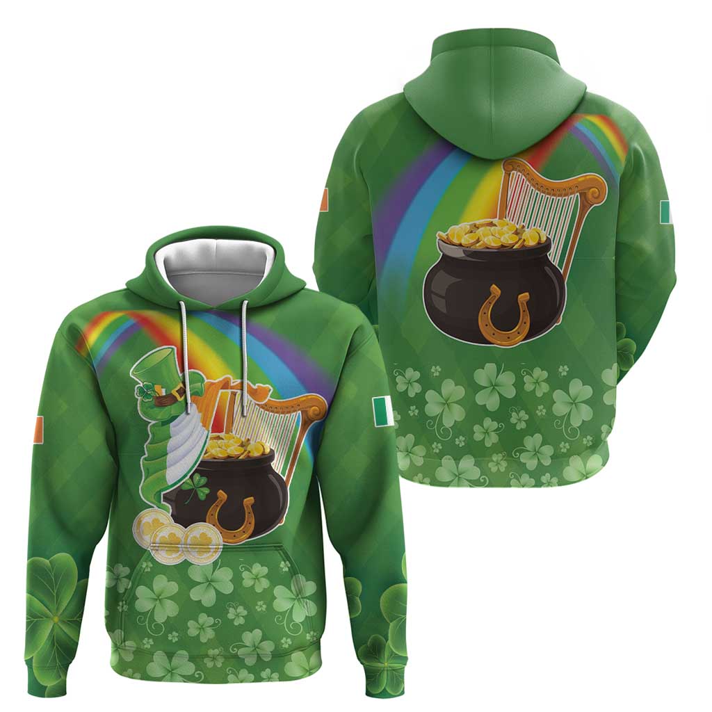 Celtic Harp Shamrock Republic of Ireland Hoodie LT17