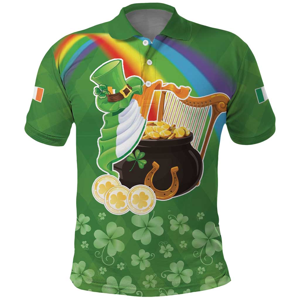 Celtic Harp Shamrock Republic of Ireland Polo Shirt LT17