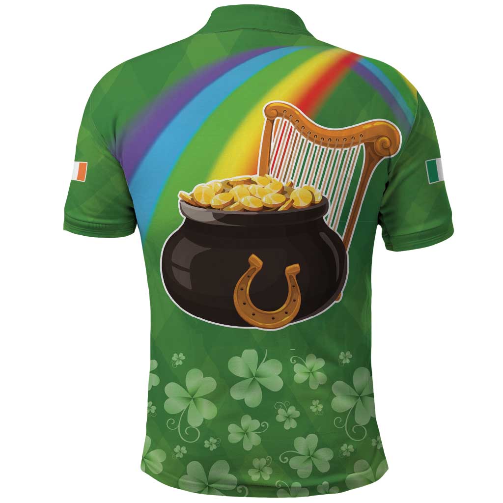 Celtic Harp Shamrock Republic of Ireland Polo Shirt LT17