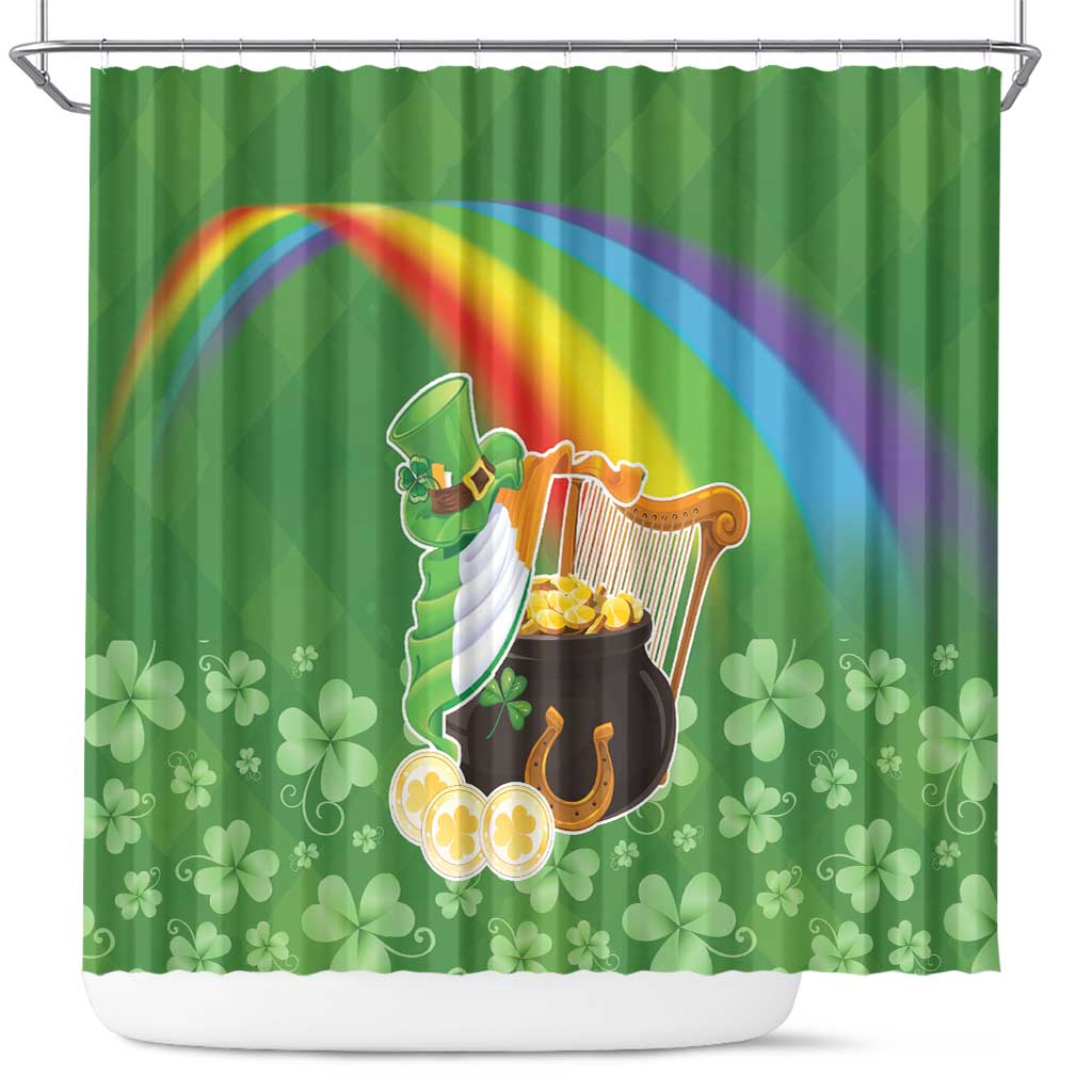Celtic Harp Shamrock Republic of Ireland Shower Curtain LT17
