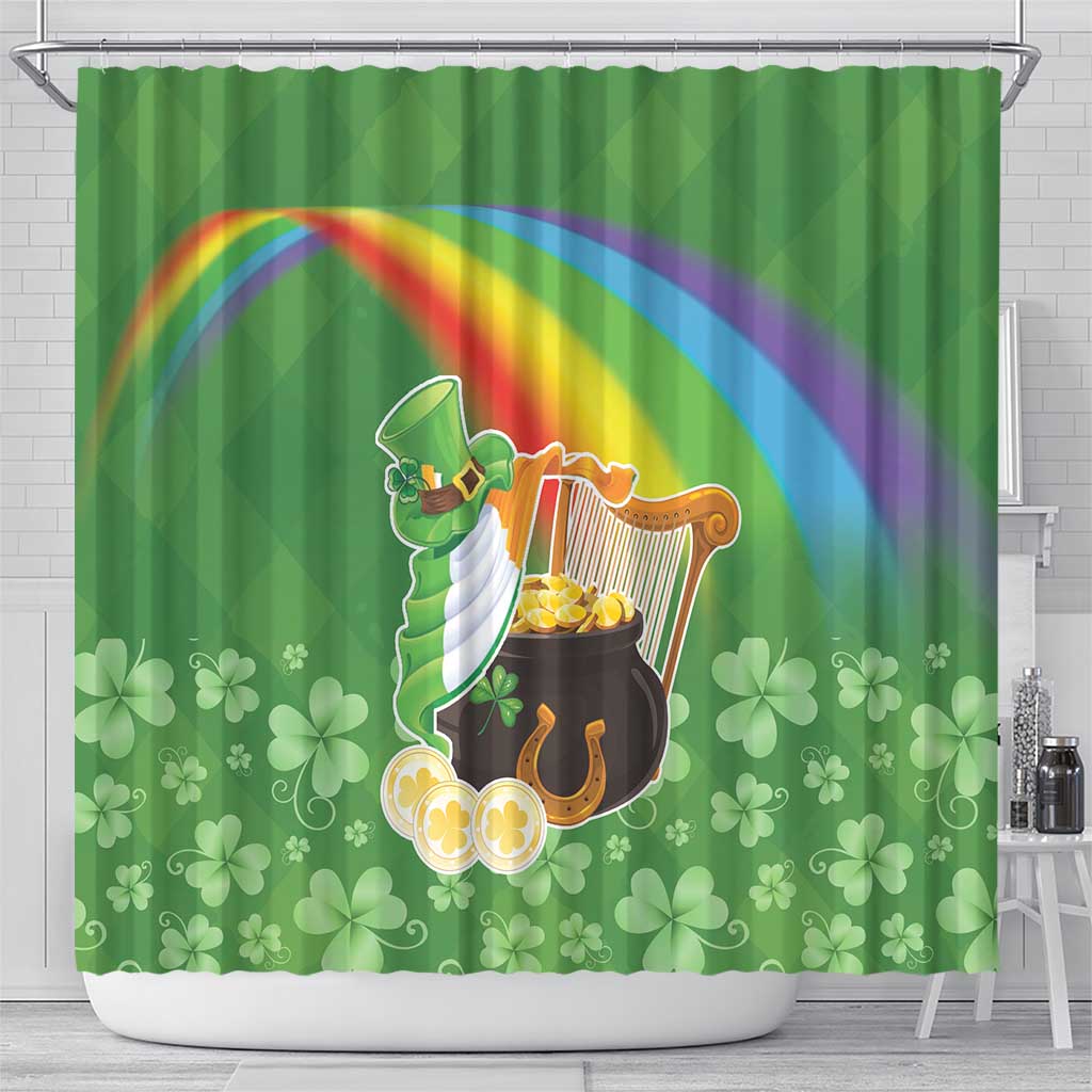 Celtic Harp Shamrock Republic of Ireland Shower Curtain LT17