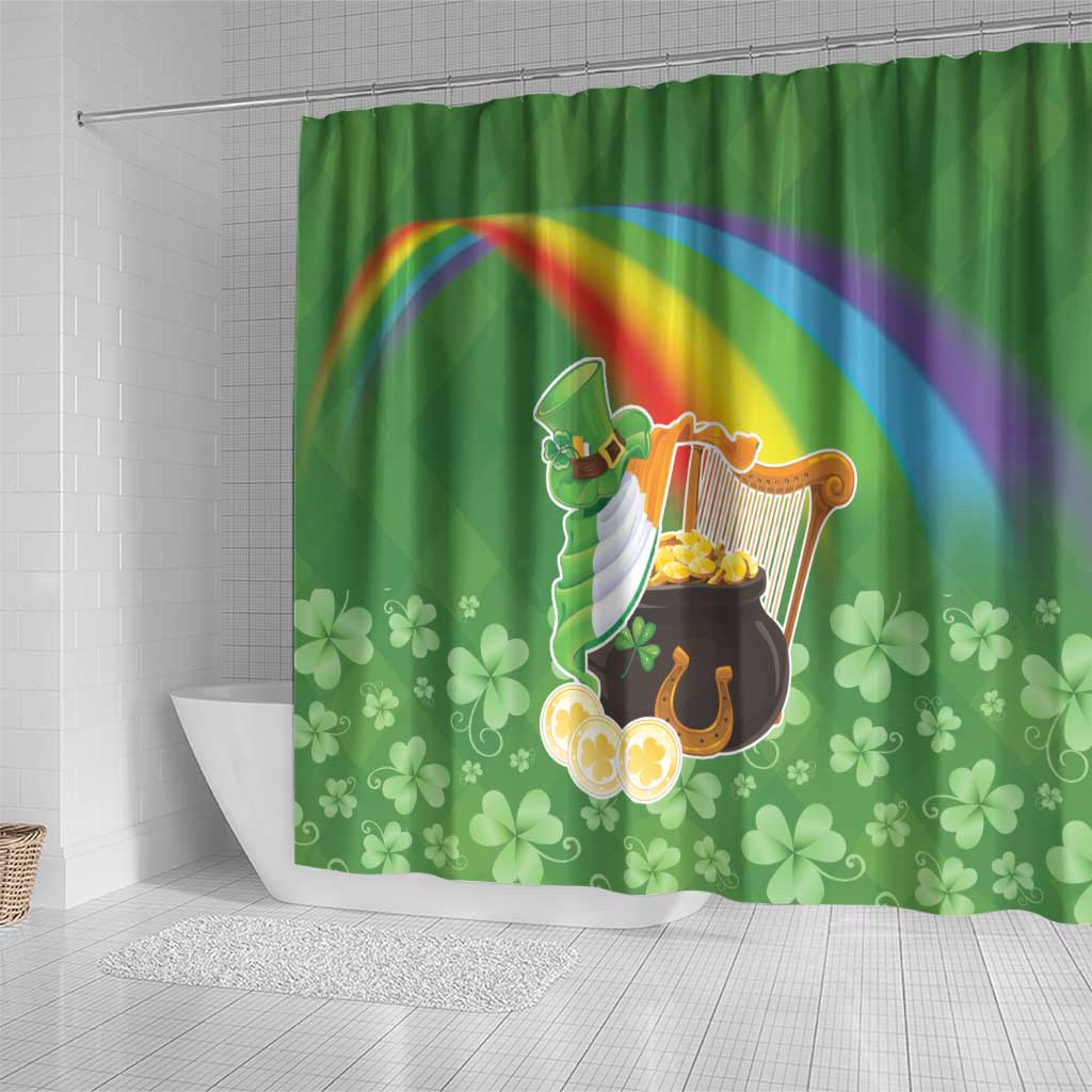 Celtic Harp Shamrock Republic of Ireland Shower Curtain LT17